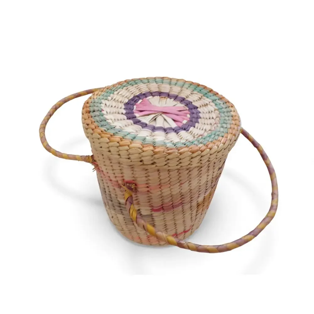 Lidded Basket with Handles Designs 9.5